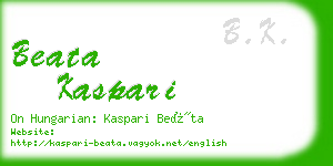 beata kaspari business card